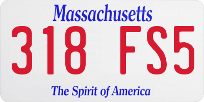 MA license plate 318FS5