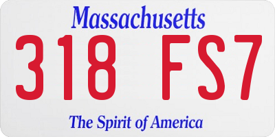MA license plate 318FS7