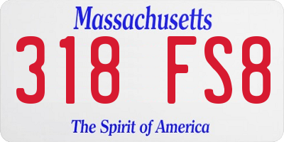 MA license plate 318FS8