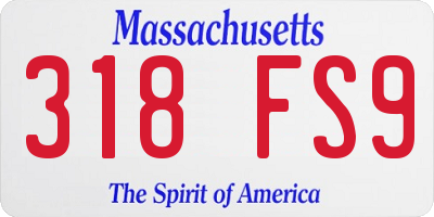 MA license plate 318FS9