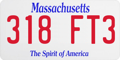 MA license plate 318FT3
