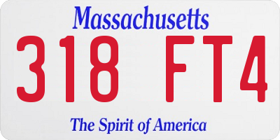 MA license plate 318FT4