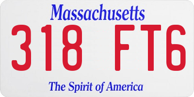 MA license plate 318FT6