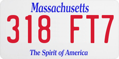 MA license plate 318FT7
