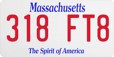 MA license plate 318FT8