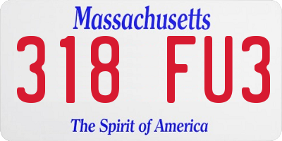 MA license plate 318FU3