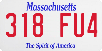 MA license plate 318FU4