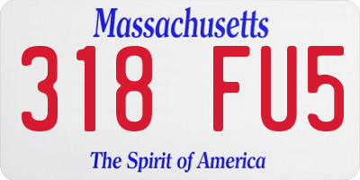 MA license plate 318FU5