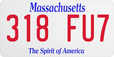 MA license plate 318FU7