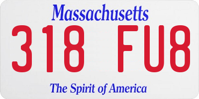 MA license plate 318FU8