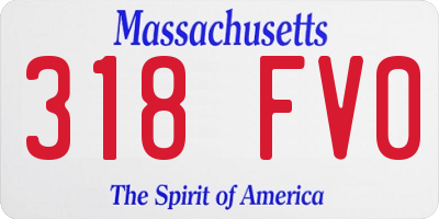 MA license plate 318FV0