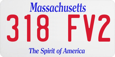 MA license plate 318FV2