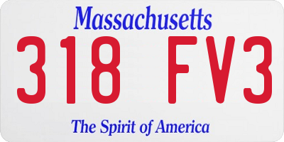 MA license plate 318FV3
