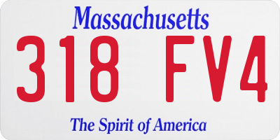 MA license plate 318FV4