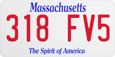 MA license plate 318FV5
