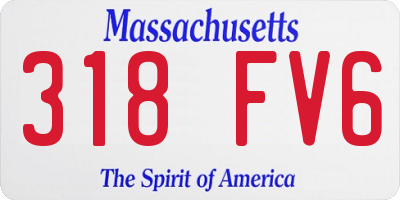 MA license plate 318FV6