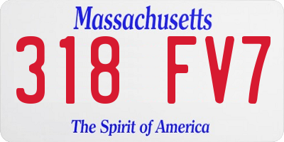 MA license plate 318FV7