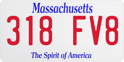MA license plate 318FV8