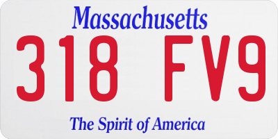 MA license plate 318FV9