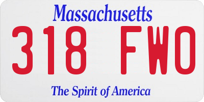 MA license plate 318FW0