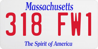 MA license plate 318FW1
