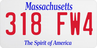 MA license plate 318FW4