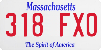 MA license plate 318FX0