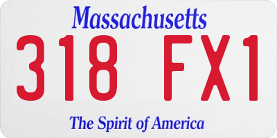 MA license plate 318FX1