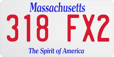 MA license plate 318FX2