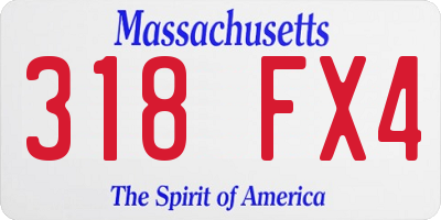 MA license plate 318FX4
