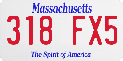 MA license plate 318FX5