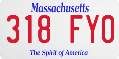 MA license plate 318FY0
