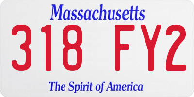 MA license plate 318FY2
