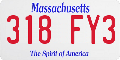 MA license plate 318FY3