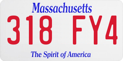 MA license plate 318FY4