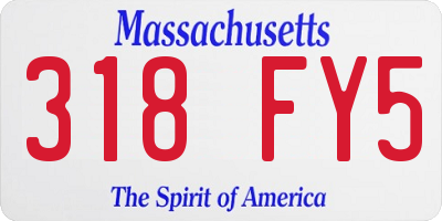MA license plate 318FY5