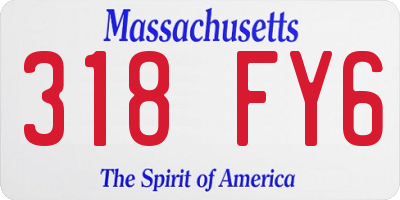 MA license plate 318FY6