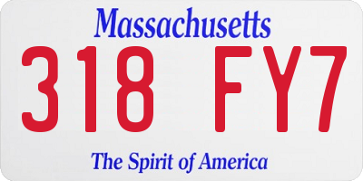 MA license plate 318FY7