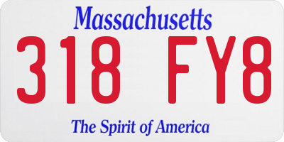MA license plate 318FY8