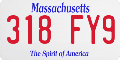 MA license plate 318FY9