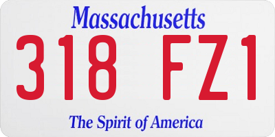 MA license plate 318FZ1