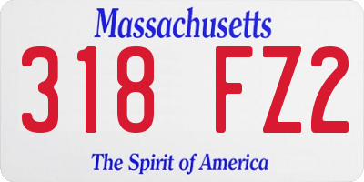MA license plate 318FZ2