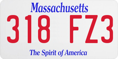 MA license plate 318FZ3