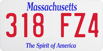 MA license plate 318FZ4