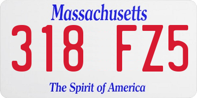MA license plate 318FZ5