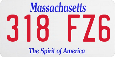MA license plate 318FZ6