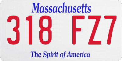 MA license plate 318FZ7