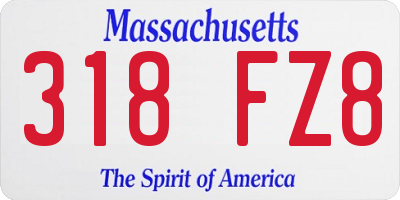 MA license plate 318FZ8