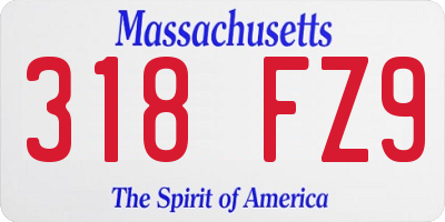 MA license plate 318FZ9