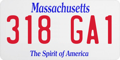 MA license plate 318GA1